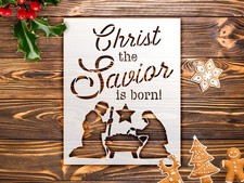 Christ The Savior is Born Manger Star Wall Art Reusable Stencil - StencilAir