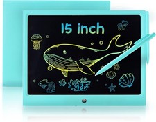 LCD Writing Tablet for Kids, 15 Inch Colorful Electronic Doodle Board, Education