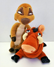 Vtg Disney Store Timon  Pumbaa Beanie The Lion King Mini Bean Bag Plush Lot