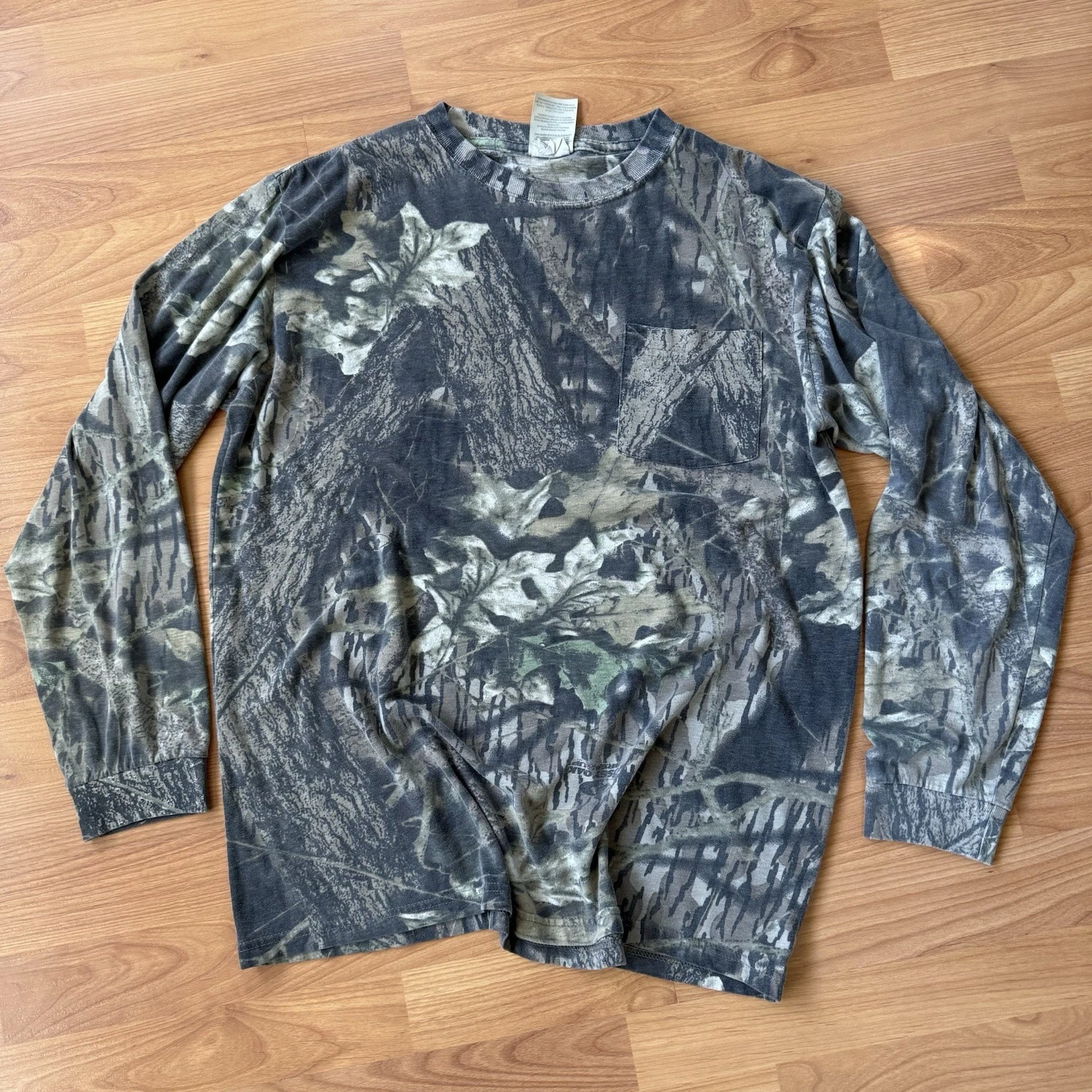 Vintage Mossy Oak Camo Shirt Mens Large Long Sleeve Outdoors Hunting 90s Breakup
