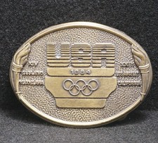 WA05104 VINTAGE 1984 USA XIV XXIII OLYMPICS BELT BUCKLE