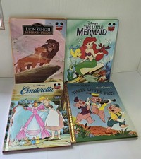Bundle 4 x Walt Disney Books Hard Back Books Cinderella Etc VGC