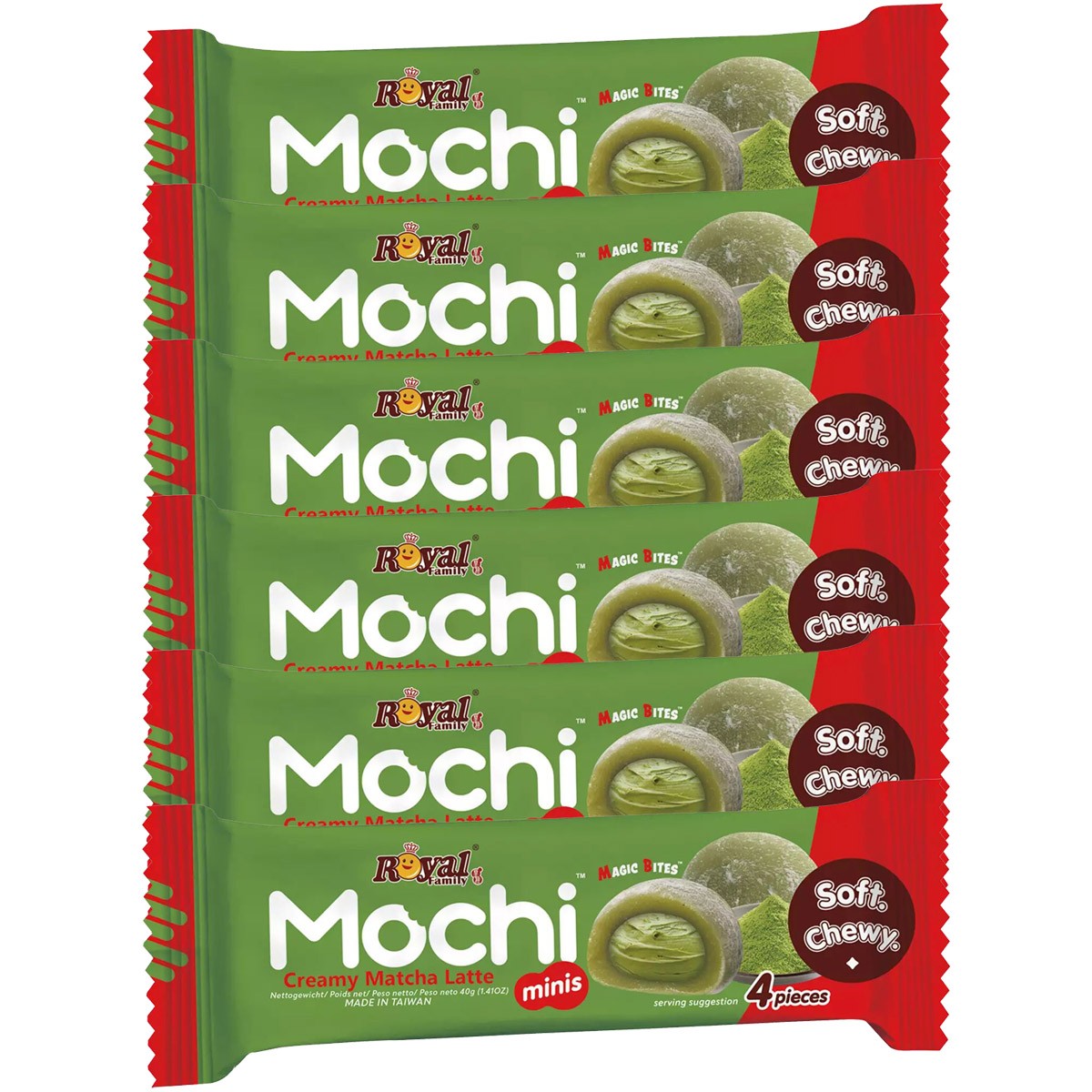 Royal Family Mochi Creamy Matcha Riegel Soft Chewy 40g 6er Pack