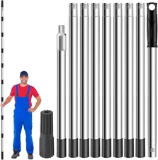 Paint Roller Extension Pole 11.8Ft,10 Segmented Lightweight Stainless Steel T...