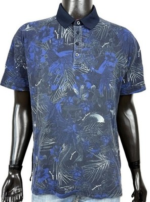 Armani Exchange Herren Poloshirt XL Oversize Blau Floral Casual Streetwear A|X