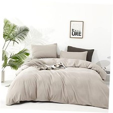 Beige Khaki Comforter Set Queen Size Creamy Brown Bedding Queen-90" 90" Beige 1