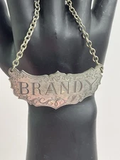 Vintage STIEFF  Pewter BRANDY Bottle Decanter Hanger