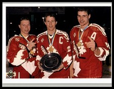 1990-91 Upper Deck #473 Canada's Captains Kris Draper,Steven Rice,Eric Lindros