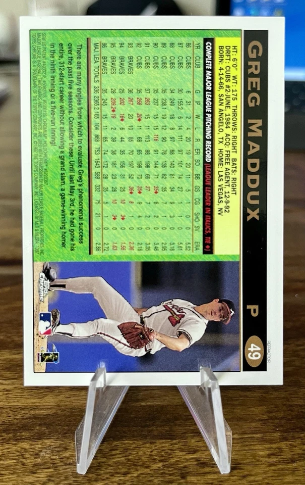 1997 Topps Chrome - Greg Maddux #49 Refractor - Image 3 of 3