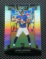 2018 Panini Select Concourse Lamar Jackson #70 Silver Prizm (RC) Rookie Card . rookie card picture
