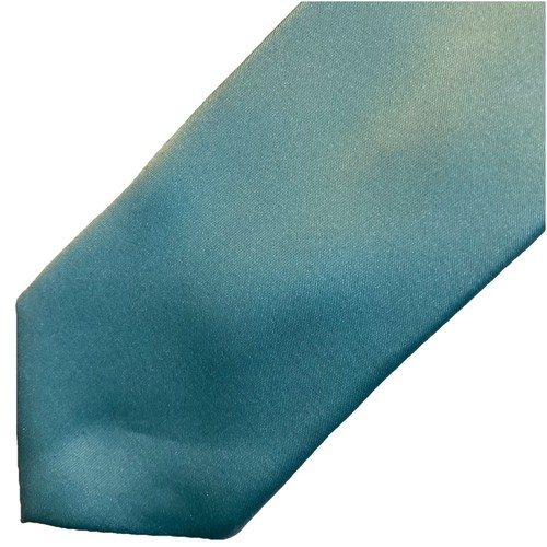 JF J. Ferrar Men's Neck Tie Solid Bright Light Blue Polyester Vintage 3x60” EUC - Picture 5 of 6