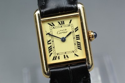 Vintage Must de Cartier Tank 5057001 Vermeil SM 925 Quartz Womens Watch JAPAN