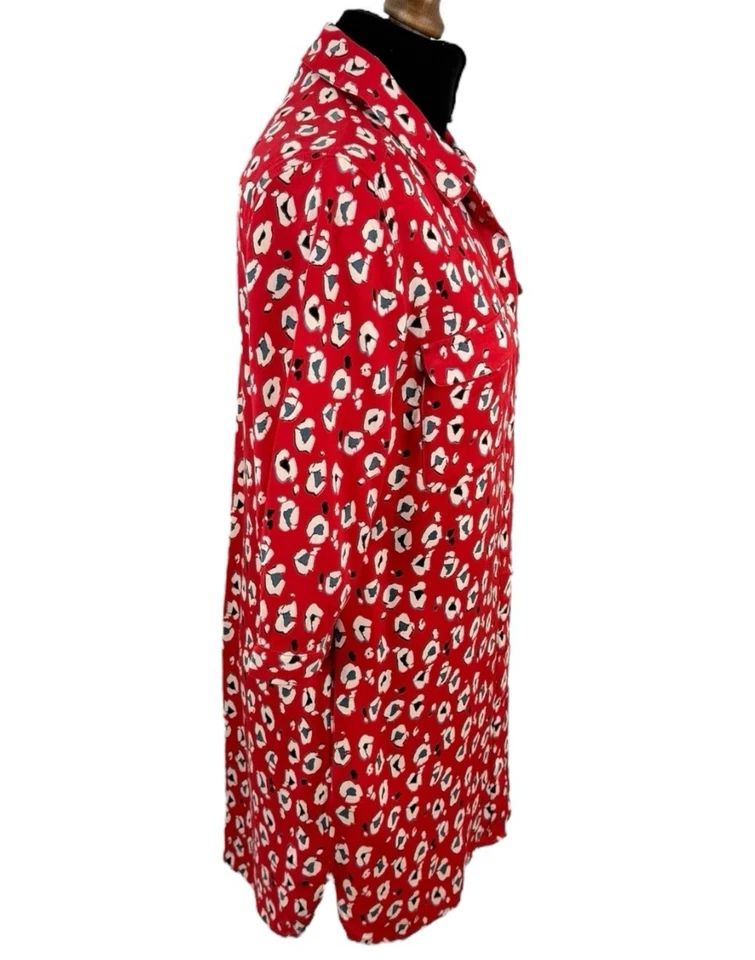 Next Petite Camisa Blusa Roja Estampado Animal Para Mujer Reino Unido Talla 12 PETITE  Foto 2 de 4