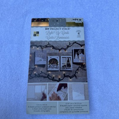 DCWV DIY PROJECT STACK HOLIDAY CARDS  - Light Up Cards New Makes 4