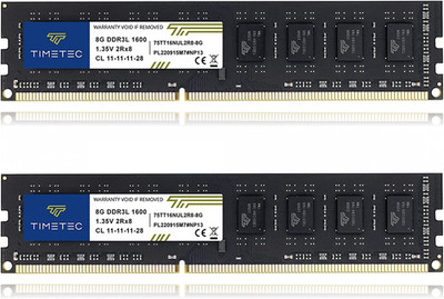16GB Kit(2X8Gb) DDR3L / DDR3 1600Mhz (DDR3L-1600) PC3L-12800 / PC3-12800 Non-Ecc