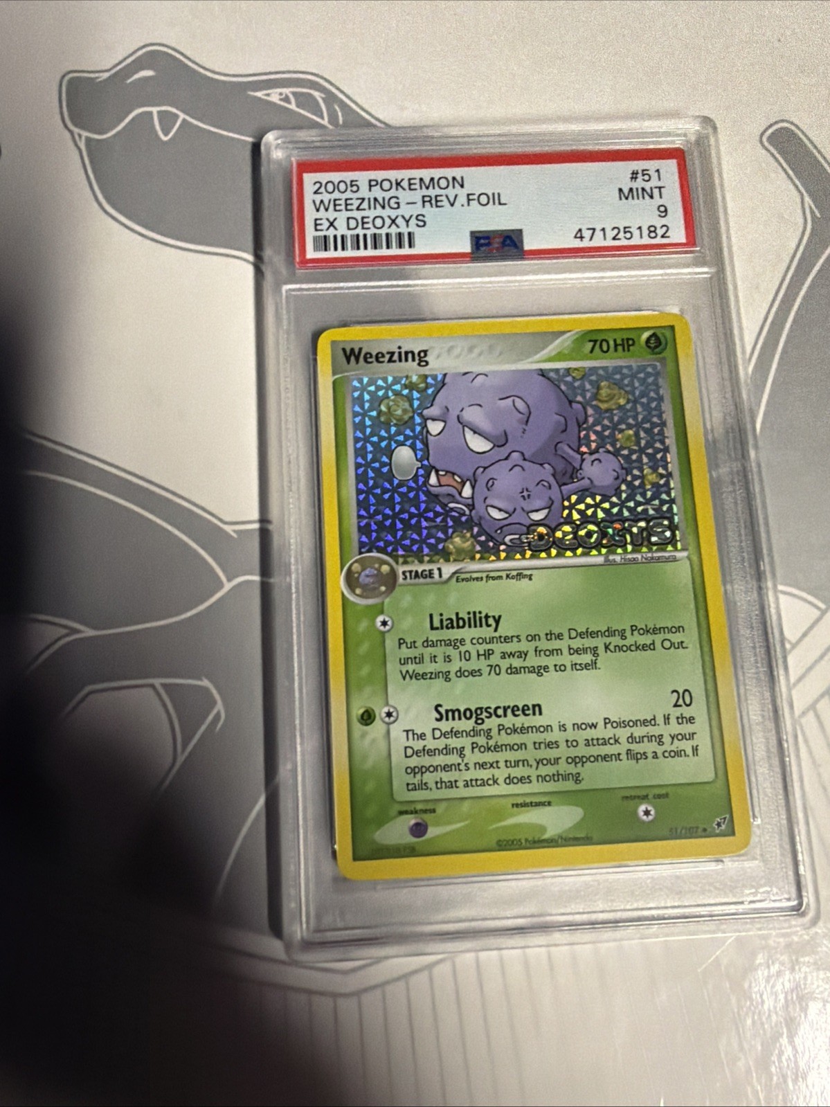 Pokemon Weezing EX Deoxys Reverse Holo #51 PSA 9 Mint 2005 Rev Foil