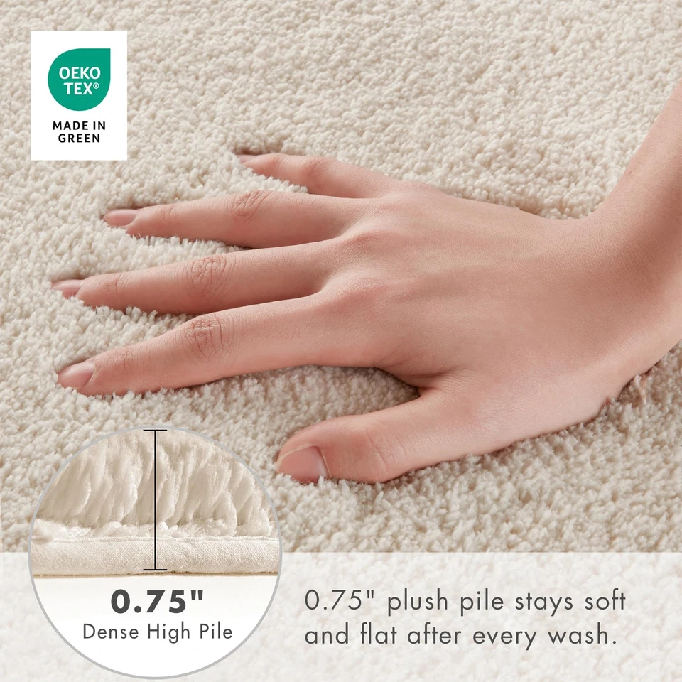 Alfombra de baño de malvavisco antideslizante, lujosa alfombra de baño de felpa, absorbente, rápida... Foto 3 de 4