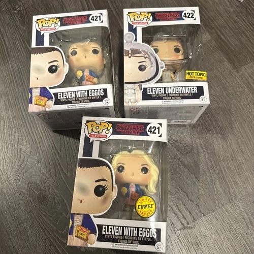 Funko Pop! Stranger Things Eleven with Eggos #421 Chase & Common & #422 season 1