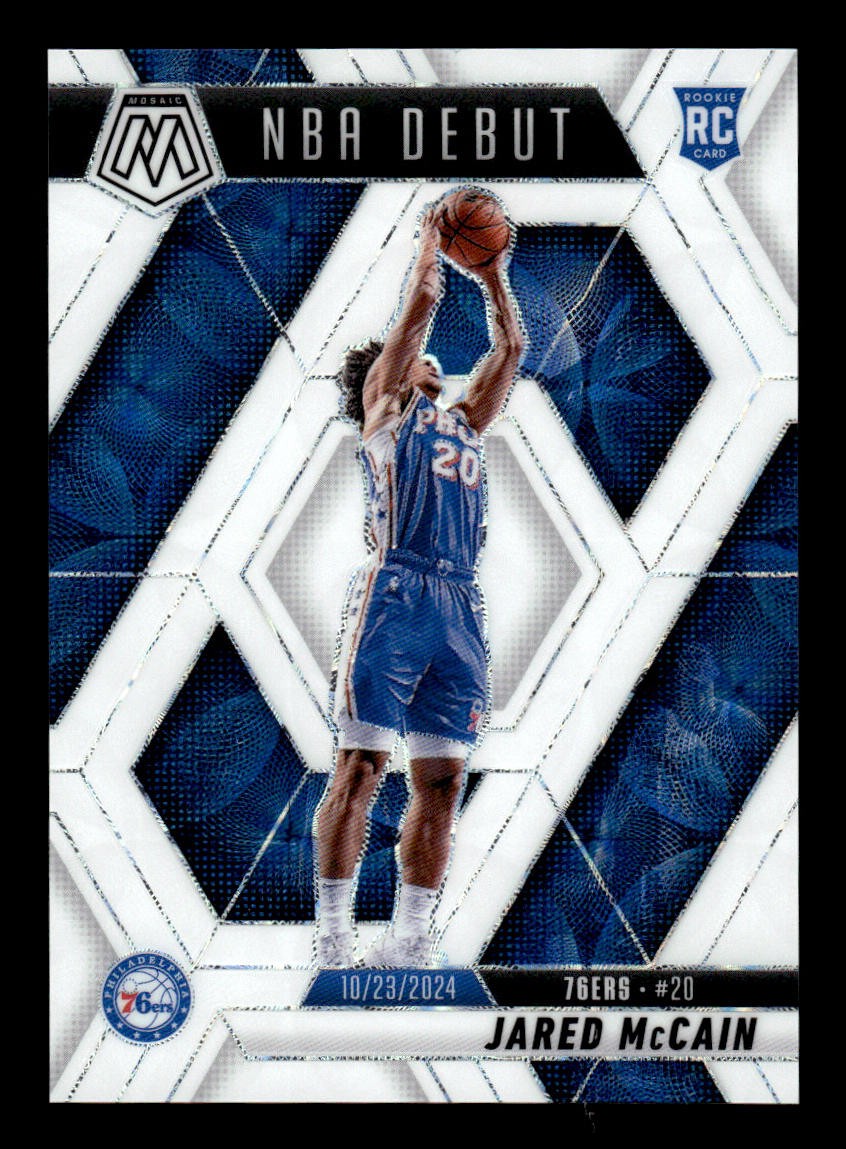2024-25 Panini Mosaic Jared McCain RC /25 White #263 Philadelphia 76ers