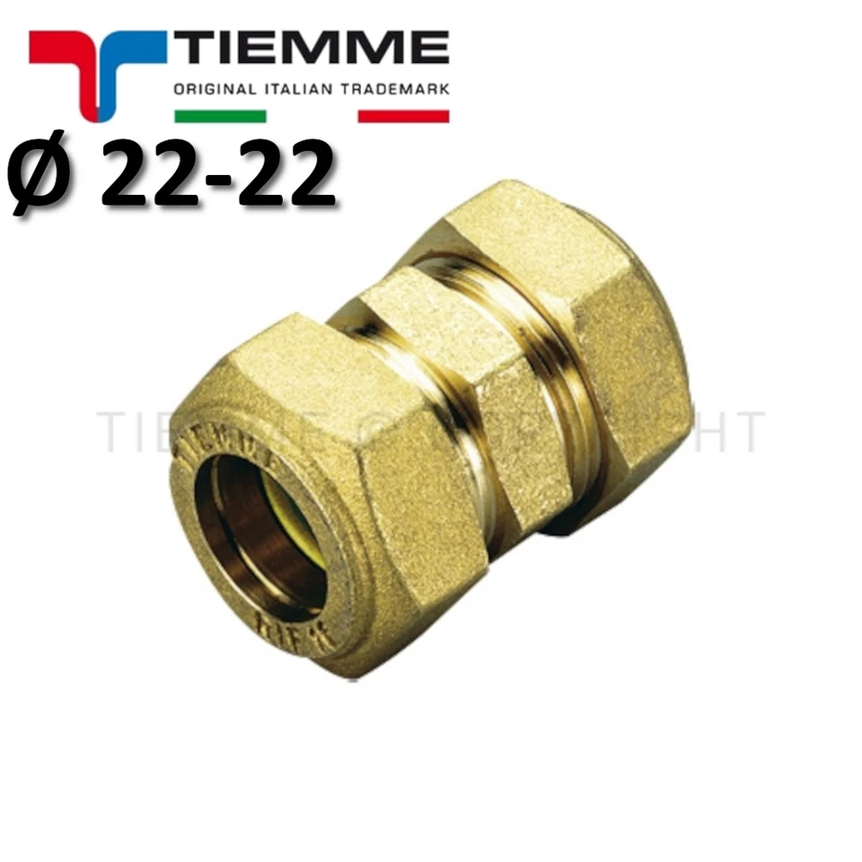 Raccord droit à compression pour tuyau en cuivre ø 22-22 mm - Photo 1/1