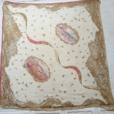 Rare Silk Square 100cm 'Newlyn Harbor' by Georgina von Etzdorf 1990 Handrolled.