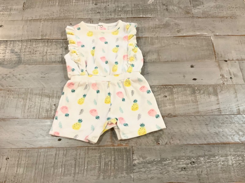 Girls Rene Rofe romper size 3-6 months sleeveless w/pineapples