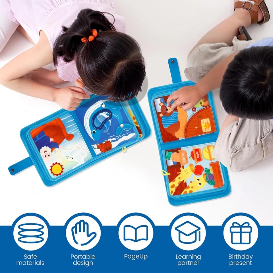 Quiet Book 3D Filz Busy Board Lernen Montessori Spielzeug Pädagogische Stoffbuch - Bild 4 von 4