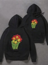 Men'S Casual 360g Hoodie with Double-Sided Print, Kangaroo Pocket  Drawstring -