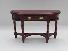 Dollhouse Miniature Wood Half Round Side Table or Hall Table  Mahogany WF084