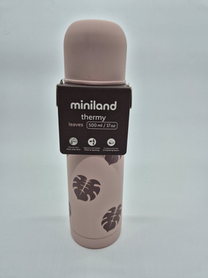Miniland THERMY LEAVES 500ML, ROSA, 89437, Thermosflasche, Isolierflasche 