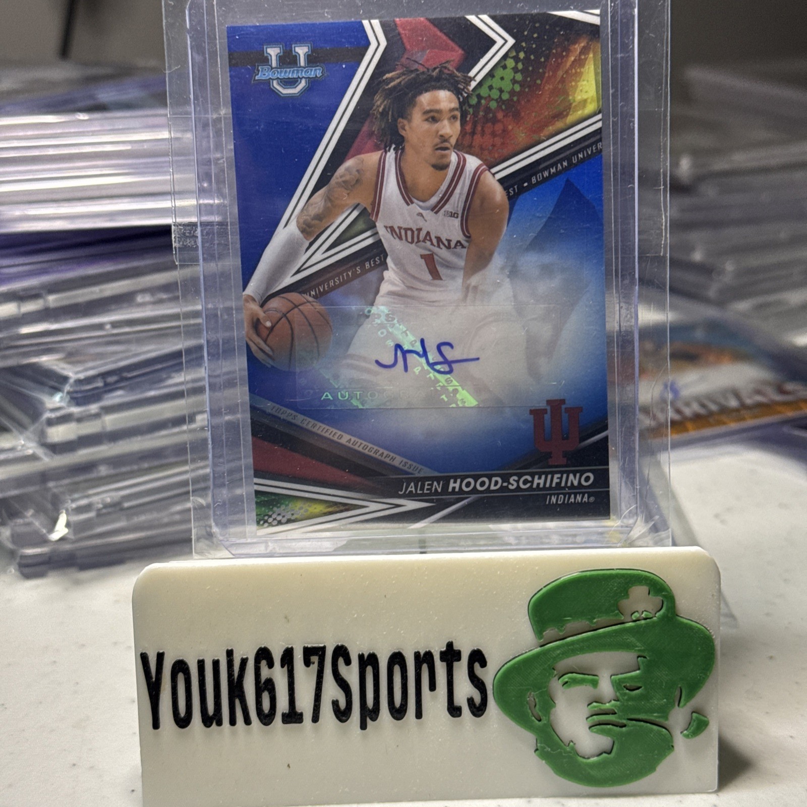 2022-23 Bowman University Best Jalen Hood-Schifino Auto Blue Refractor #/150