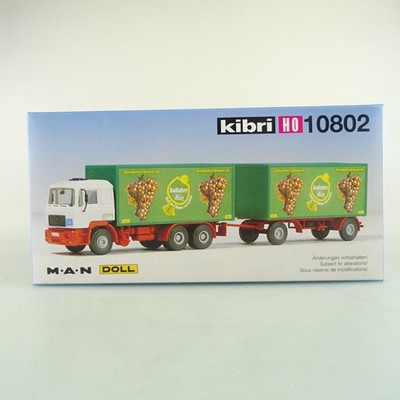 Kibri 1/87 Bausatz 10802 MAN DOLL LKW Hängerzug ungebaut in OVP