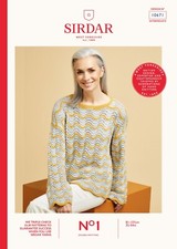 Sirdar No.1 Double Crepe Knitting Pattern - 10671 Womens Sweater