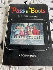 Vintage Book Puss in Boots Charles Perrault Golden Press Lenticular Shiba 1967