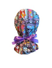 Nightmare Before Christmas Medical Hat Ponytail Nurse Scrub Cap SATIN LINED Hat