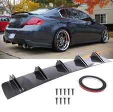 For Infiniti G37 G35 G25 Rear Bumper Diffuser Shark 5 Fins Spoiler Lip Splitter