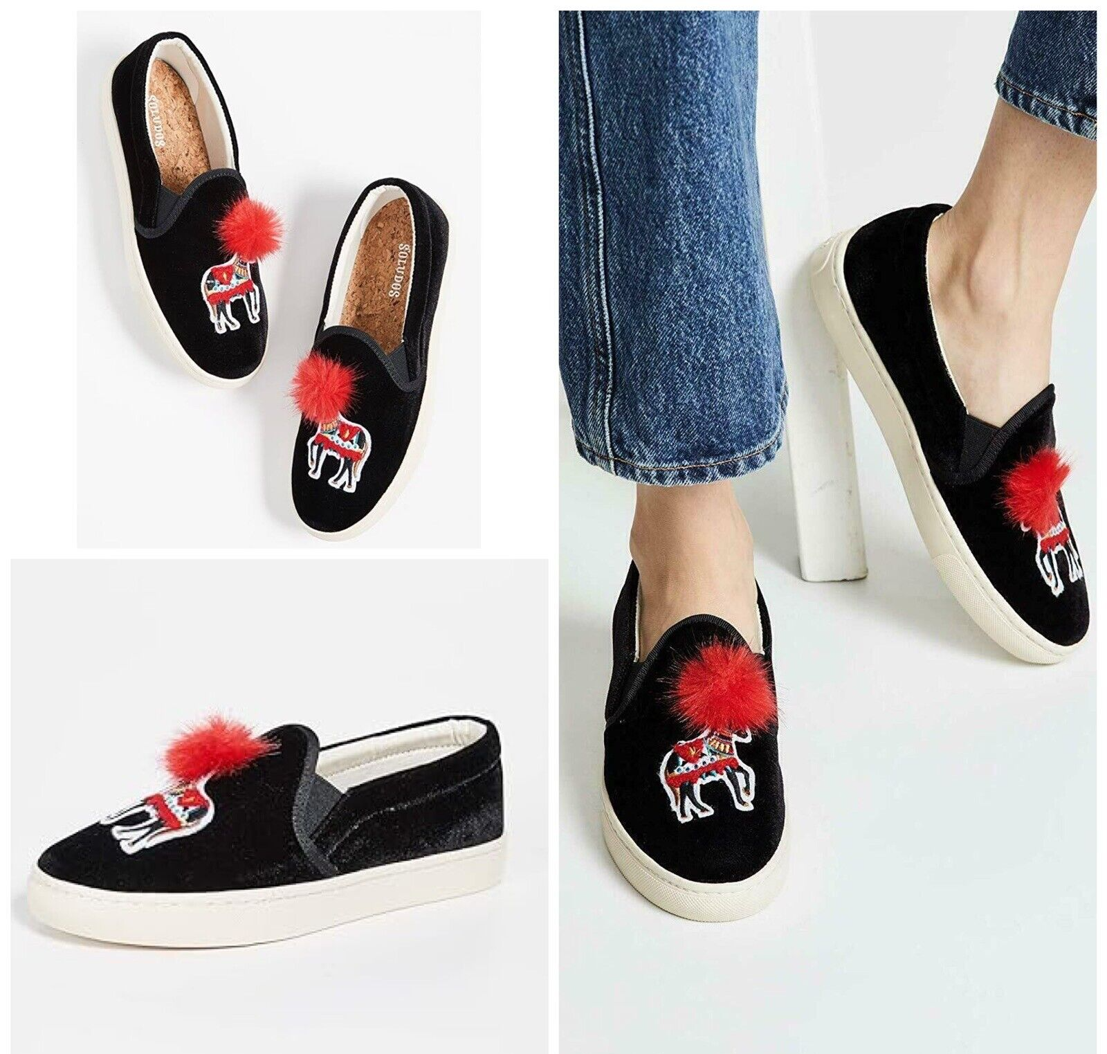 Sneakers slip on pony Soludos nuove con scatola nere Soludos taglia: 5