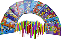 12X Kleines Malbuch +72 Buntstifte Kinder Mitgebsel Geburtstag Tombola Geschenk