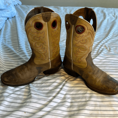 Ariat Pull up Cowboy Boots Size 10 ee Brown | eBay display picture 2
