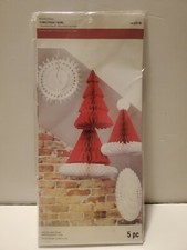 Honeycomb CHRISTMAS DECORATIONS Tree-12", Hats-12" 14" and Sowflakes-10" 12"