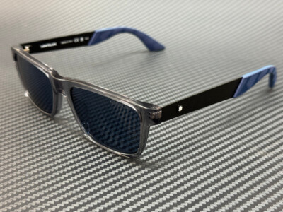 MONT BLANC MB0299S 004 Grey Blue Men's Medium 54 mm Sunglasses