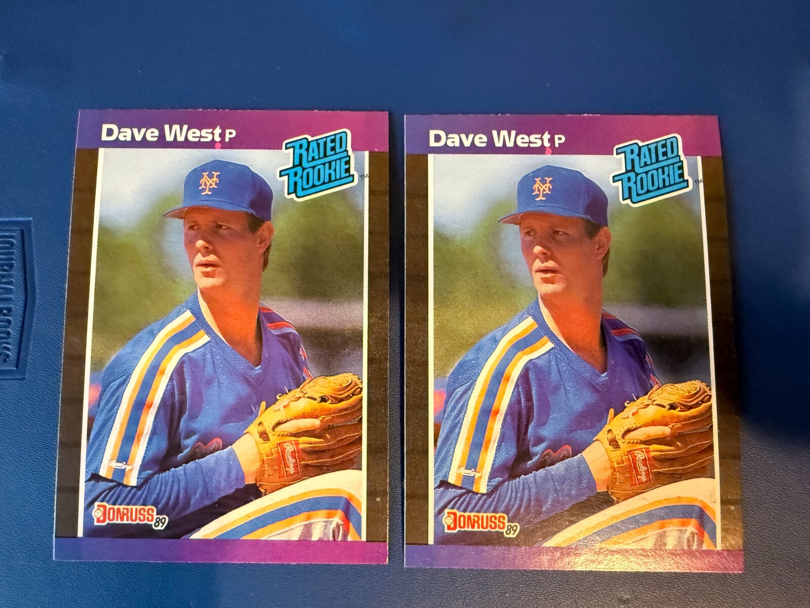 1989 Donruss # 41 DAVE WEST Rated Rookie Lot of 2 New York Mets Baseball