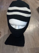 VINTAGE 1970s Full Face Knit Mask Hat Robbers Cap Ninja Ski Snowboard Facemask