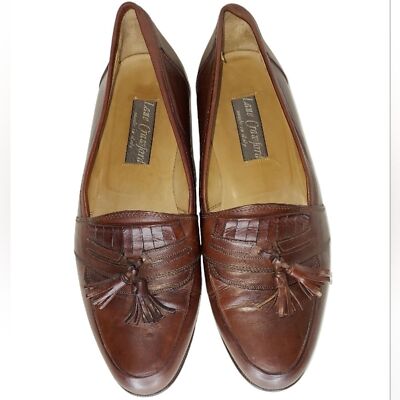 Lane Crawford Men\'s Size 41 / 8 Made In Italy Brown Leather Tasseled Loafers DOUCAL main image 3
