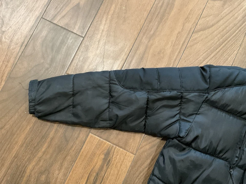 Chaqueta acolchada con cremallera completa Phat Farm para hombre talla grande abrigo negro vintage Y2K hip hop Foto 3 de 4