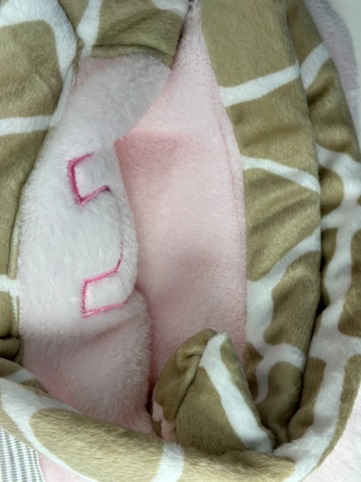 NWT Carters Jungle Jill Monkey Elephant Bird Giraffe Pink Brown Baby Blanket - Image 4 of 4