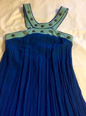 INDOMARIO ARTESENAL HANDMADE DRESS ETNIC STYLE BLUE SZ L REG PRI  $69.99 50% OFF