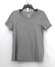 Time and Tru Shirt Womens Size Medium Gray Short Sleeve Pullover Top