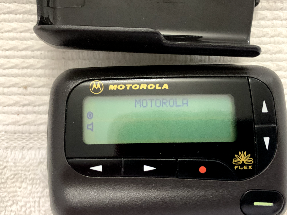Téléavertisseur Vintage Motorola Advisor Gold Flex, Années 90, GTE, Noir