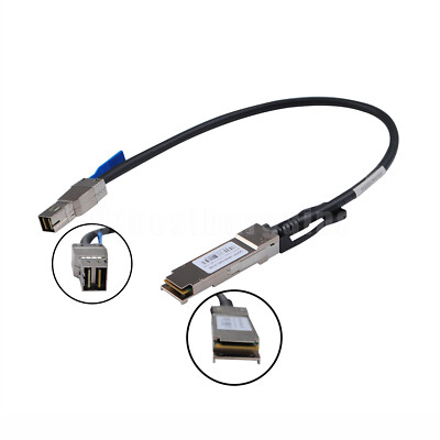 External SAS Cable SFF-8436 QSFP to SFF-8644 HD Hybrid SAS Cable 1.64 ft 50cm